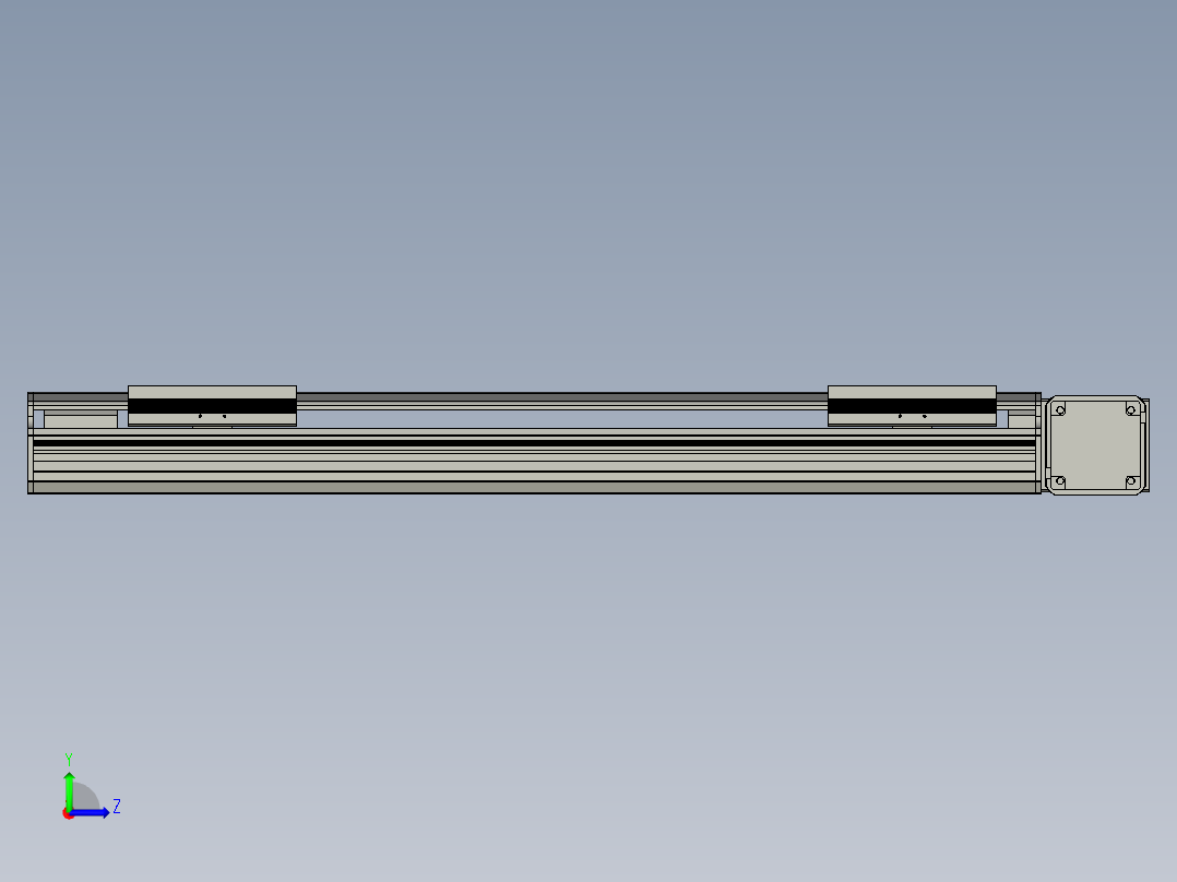 直线模组LHB17-L40-S600-R(B)设计图纸左视图
