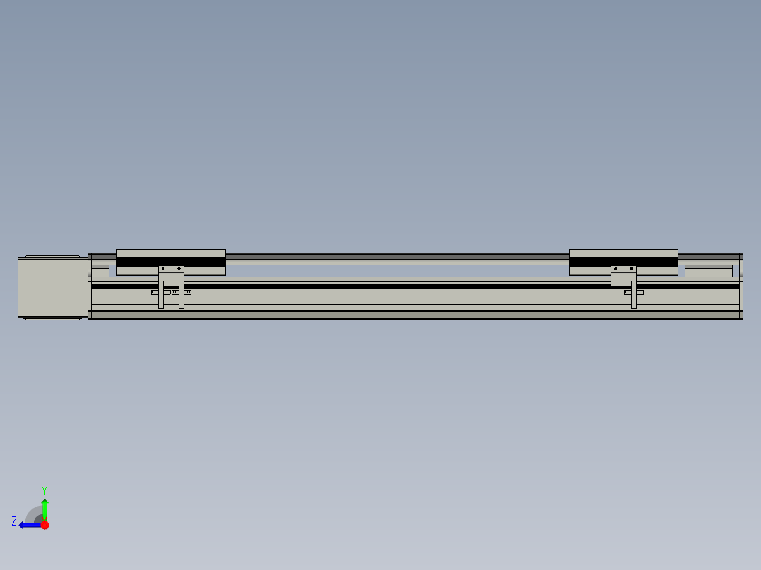 直线模组LHB17-L40-S600-R(B)设计图纸右视图