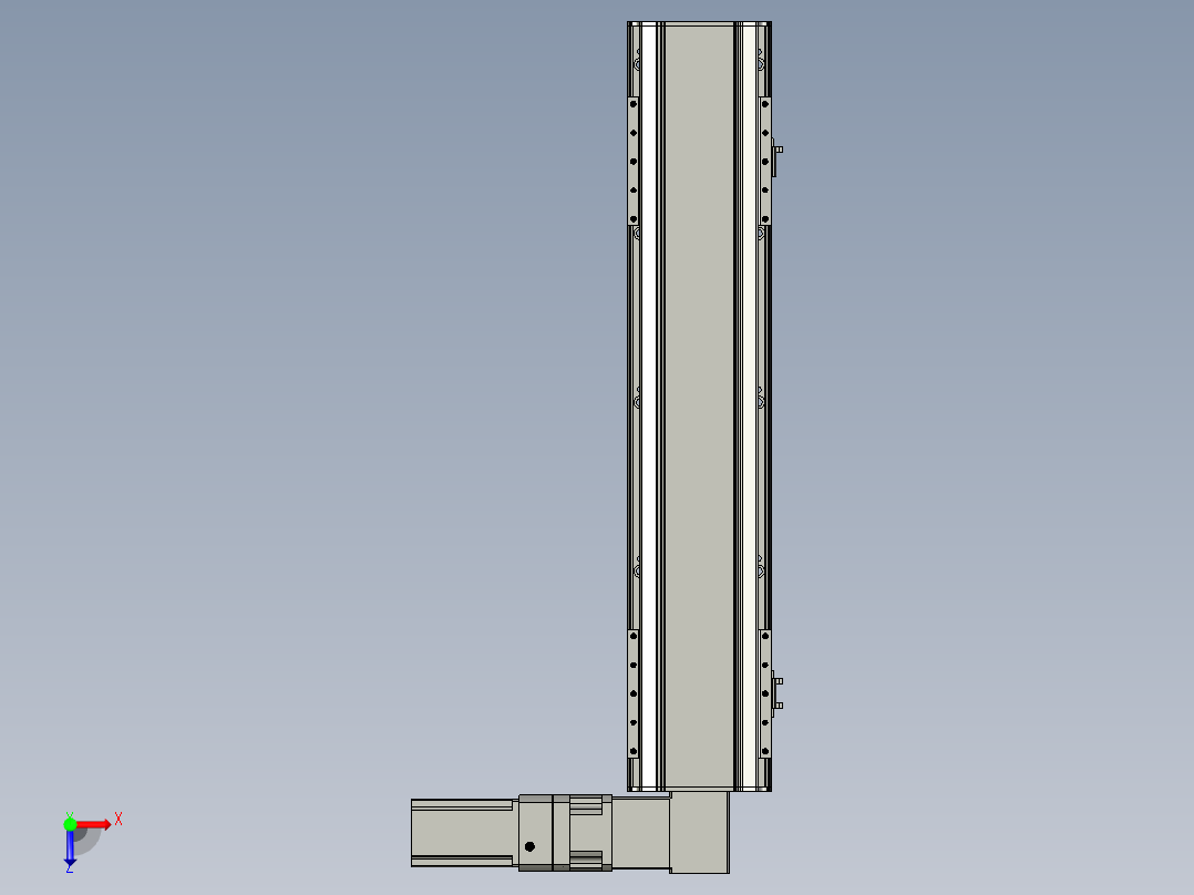 直线模组LHB17-L40-S600-R(B)设计图纸俯视图
