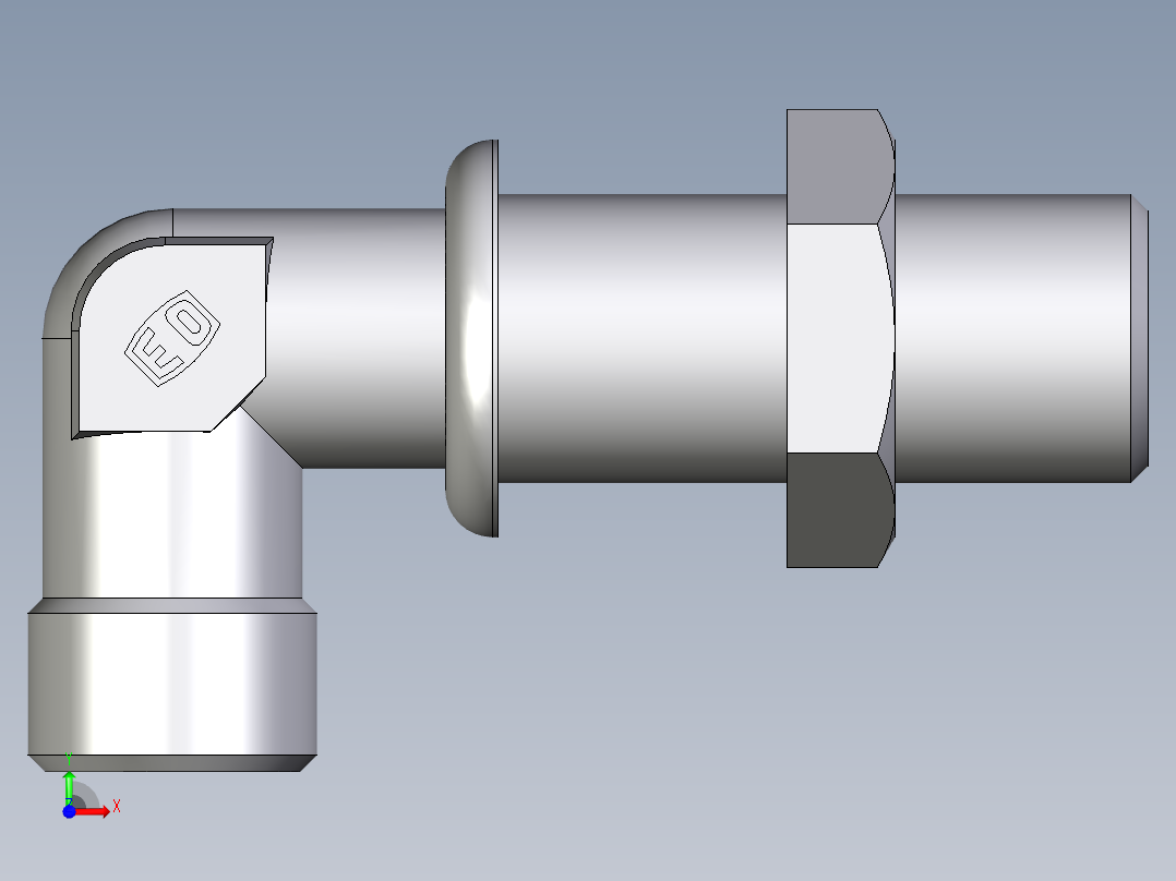 卡套式工业通用硬管接头EO_Bulkhead_elbow_WSV08SOMD71前视图