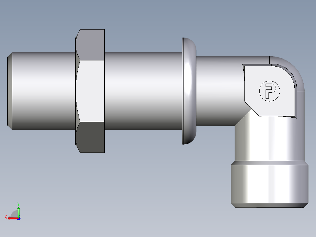 卡套式工业通用硬管接头EO_Bulkhead_elbow_WSV08SOMD71后视图