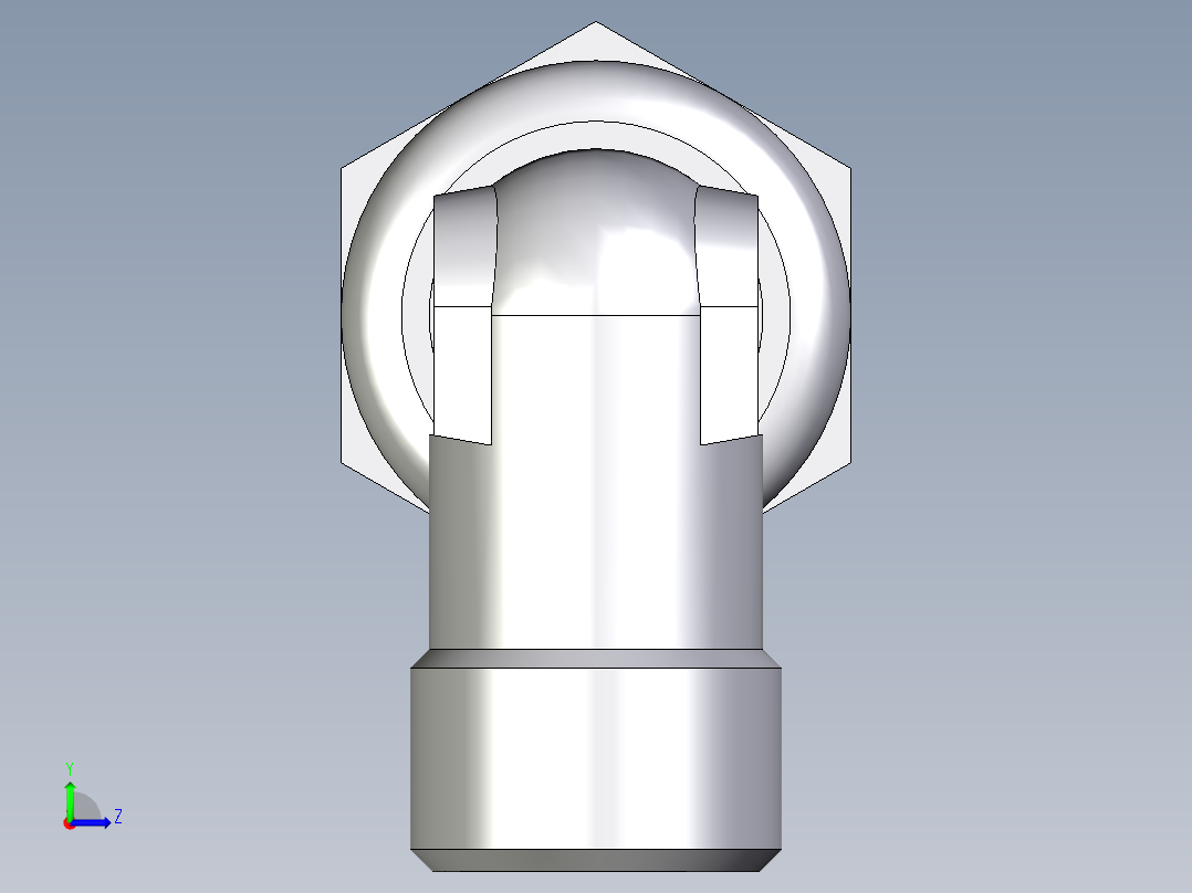 卡套式工业通用硬管接头EO_Bulkhead_elbow_WSV08SOMD71左视图