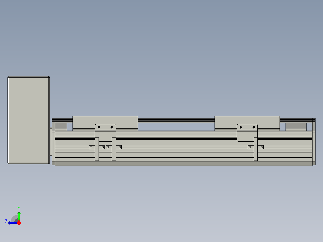 直线模组WG-LHB12-S200-RU设计图纸右视图