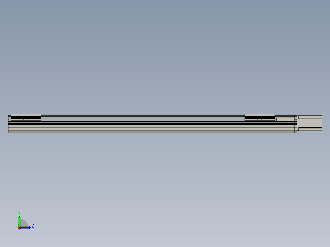 直线模组LHA17-S1150-M设计图纸左视图