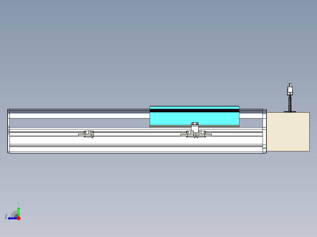 同步带滑台-半封闭B22-L100-C-S250-L-P75-D3-N5右视图