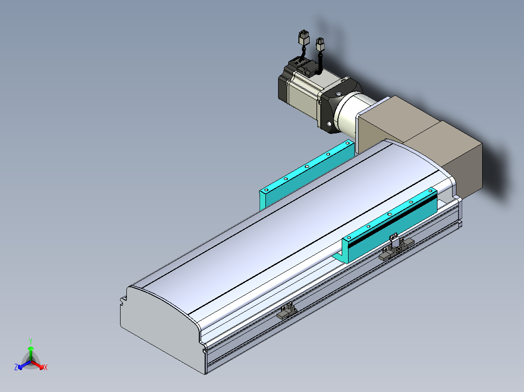 同步带滑台-半封闭B22-L100-C-S250-L-P75-D3-N5正等轴测图