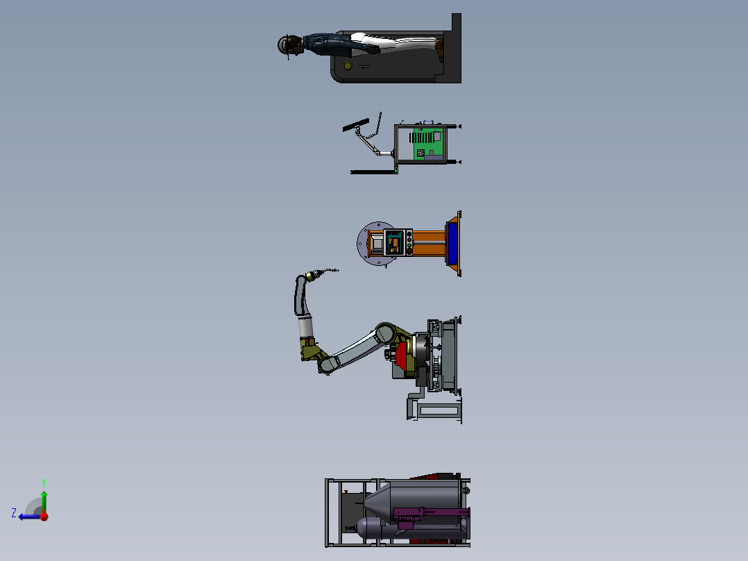 焊接机械手与变位机调试模拟sw18右视图
