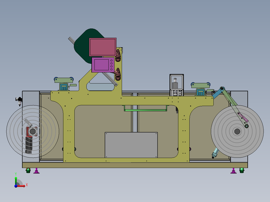 无纺布复卷检测机sw18可编辑前视图