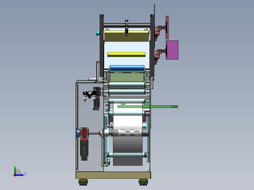 无纺布复卷检测机sw18可编辑左视图