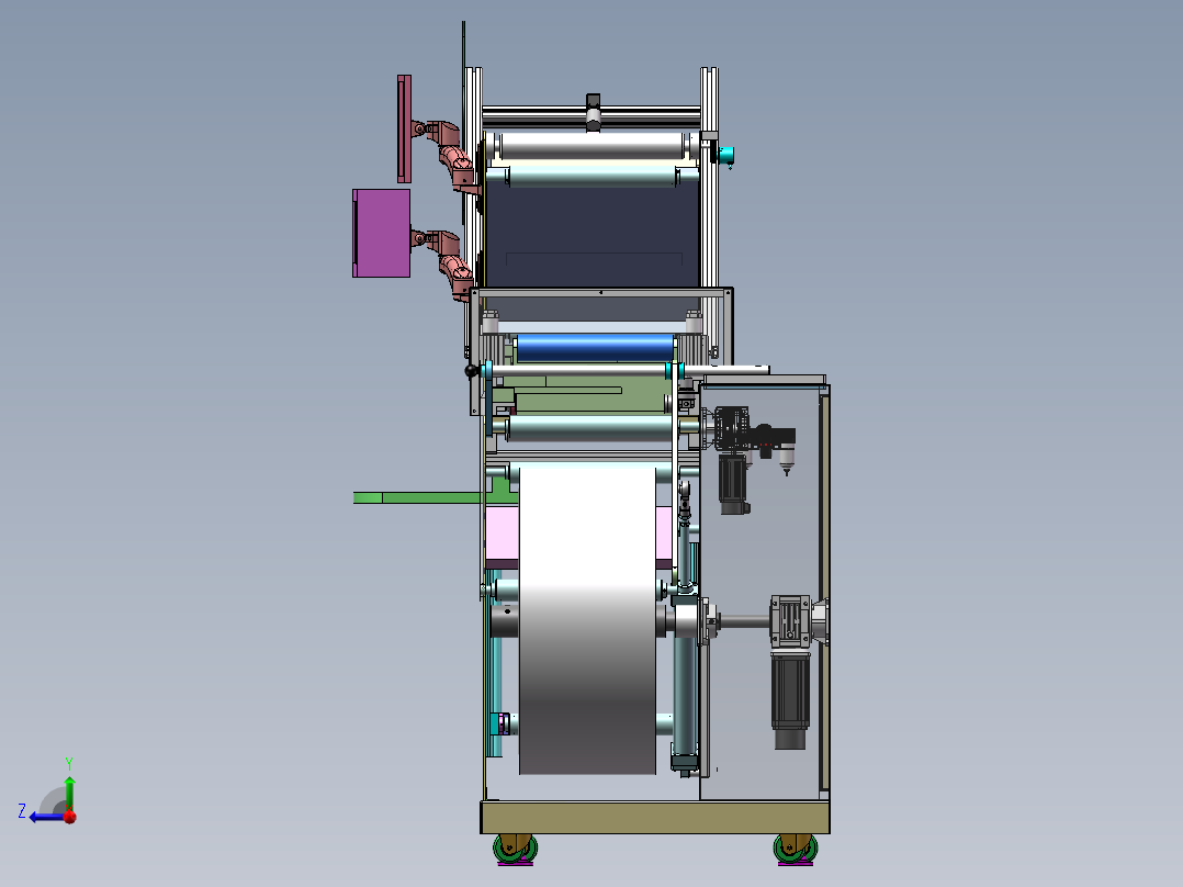 无纺布复卷检测机sw18可编辑右视图