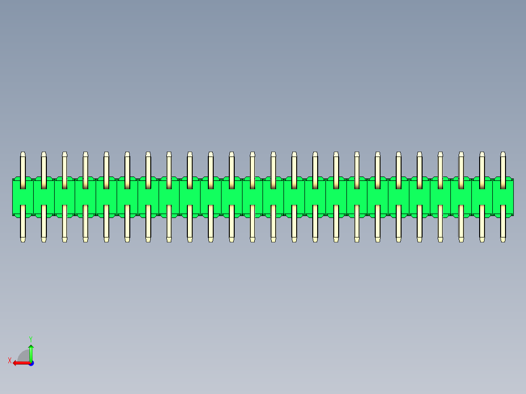 彩色公排针 100mil 2.54mm 系列-DS1022_green_48p_100mil_TypeSMT_rev1.0后视图