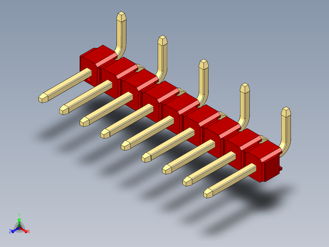 彩色公排针 100mil 2.54mm 系列-DS1022_red_09p_100mil_Type_SMT_R1_rev1.0
