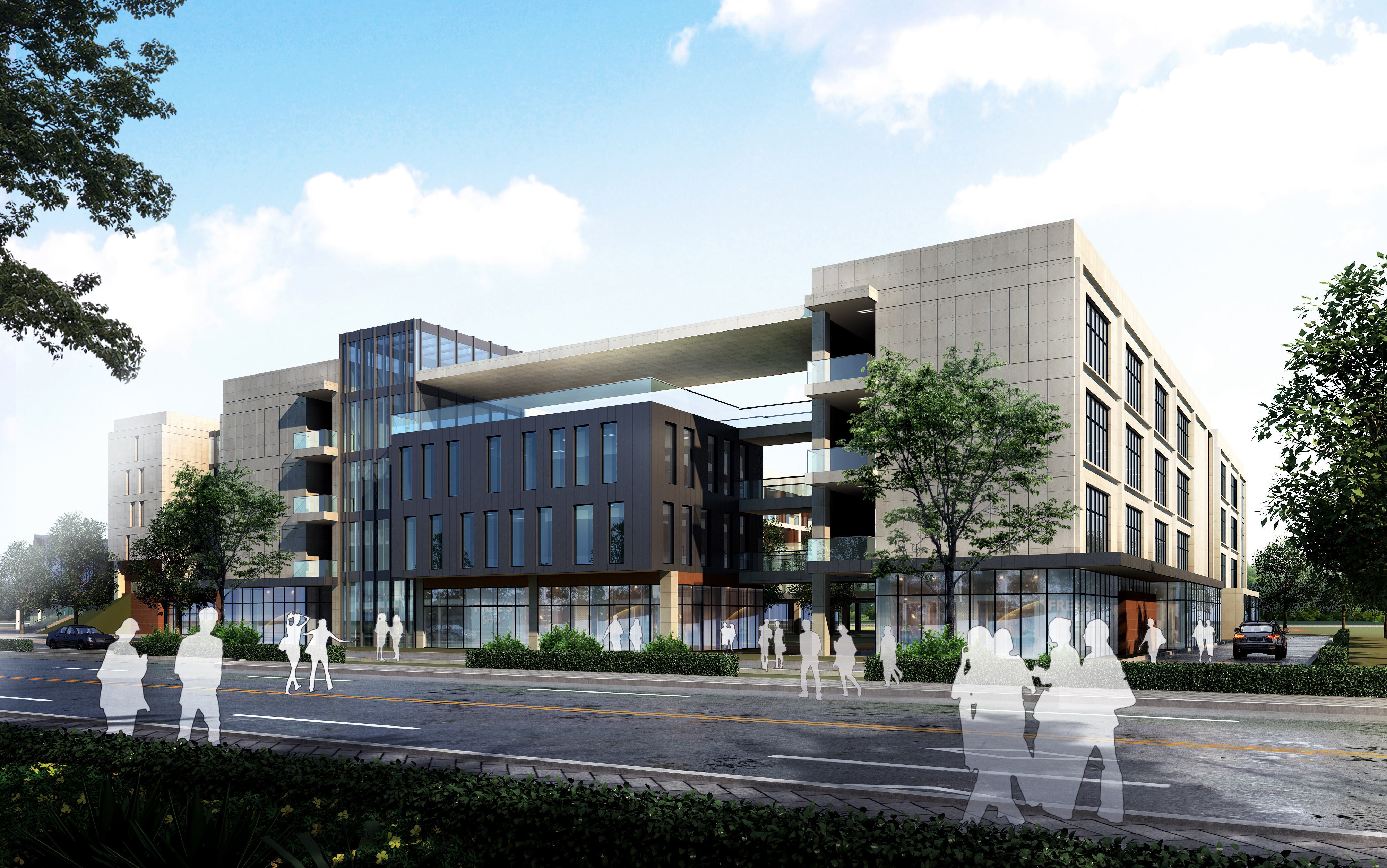 中学校区规划建筑单体设计文本（含文本效果图 CAD）