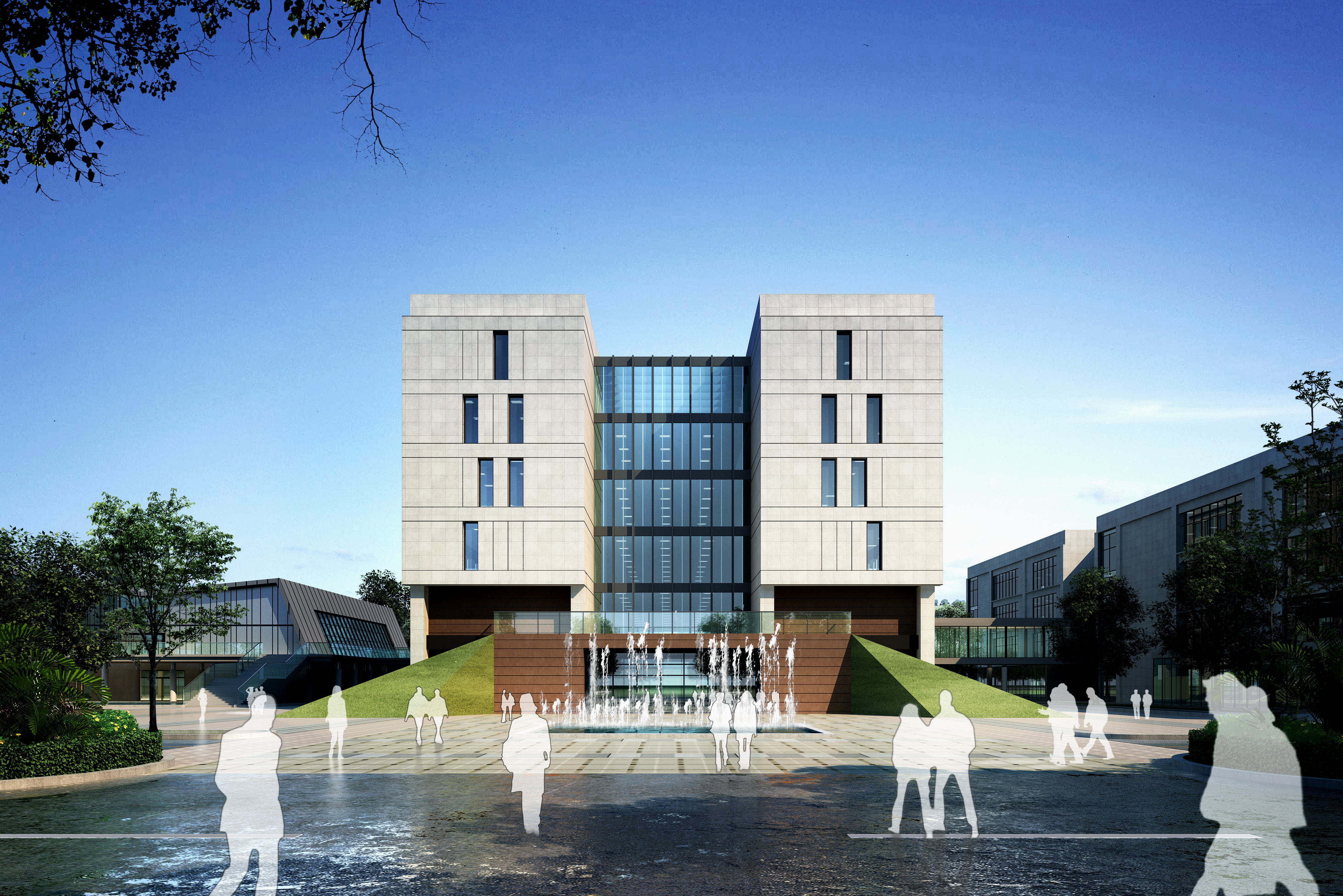 中学校区规划建筑单体设计文本（含文本效果图 CAD）