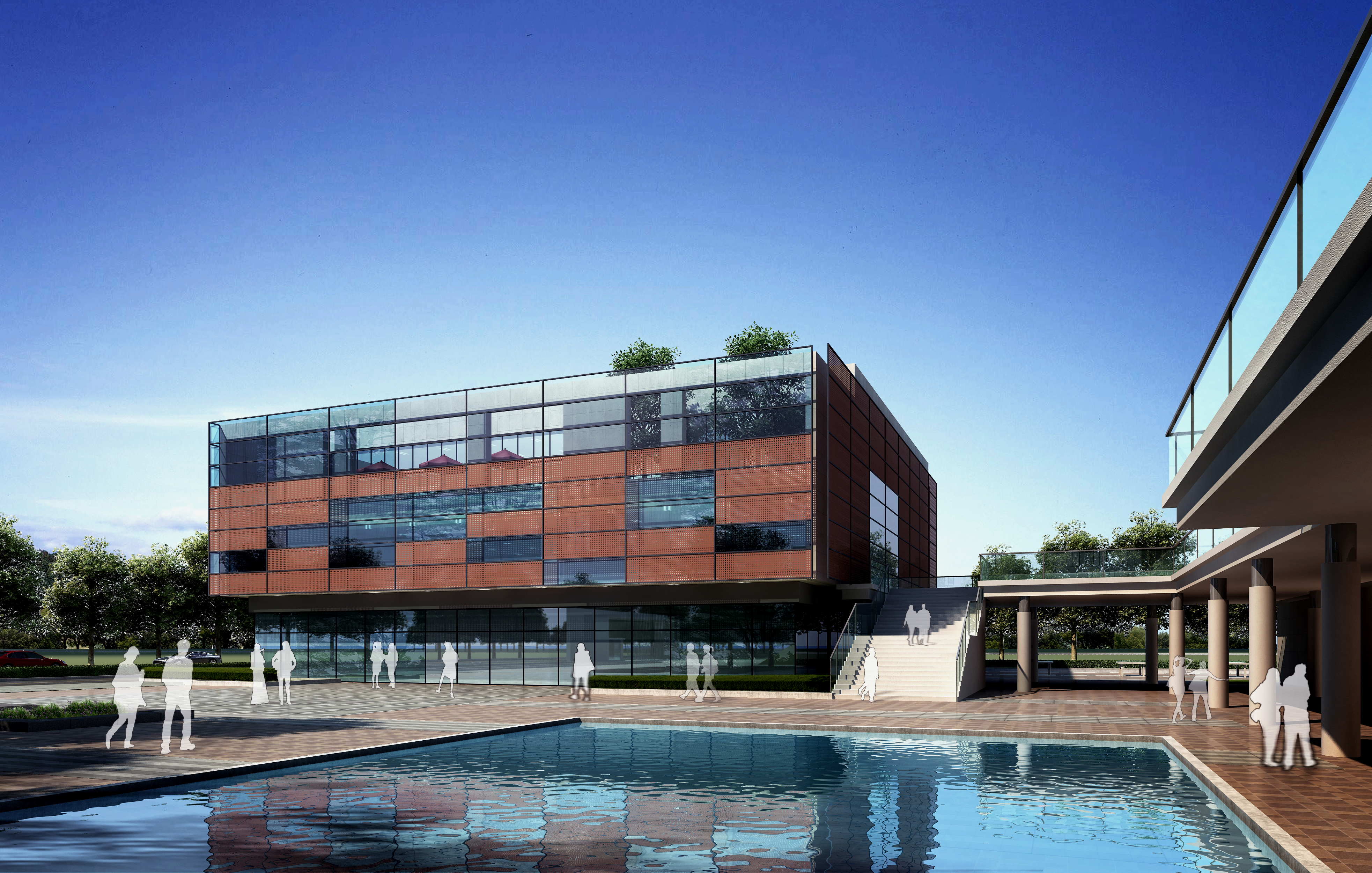 中学校区规划建筑单体设计文本（含文本效果图 CAD）