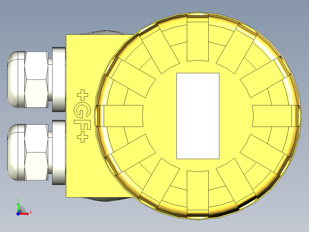 超声波设备MULTIPROBE-ENCLOSURE-3-PROBES+REFERENCE-PROBE-PBT-ENCLOSURE-1.5in-BSP-THREAD前视图