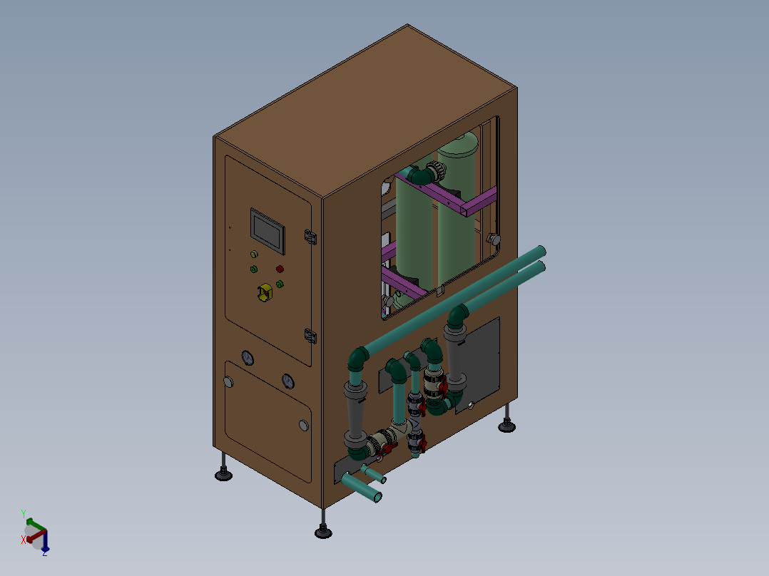 高压水回收设备正等轴测图