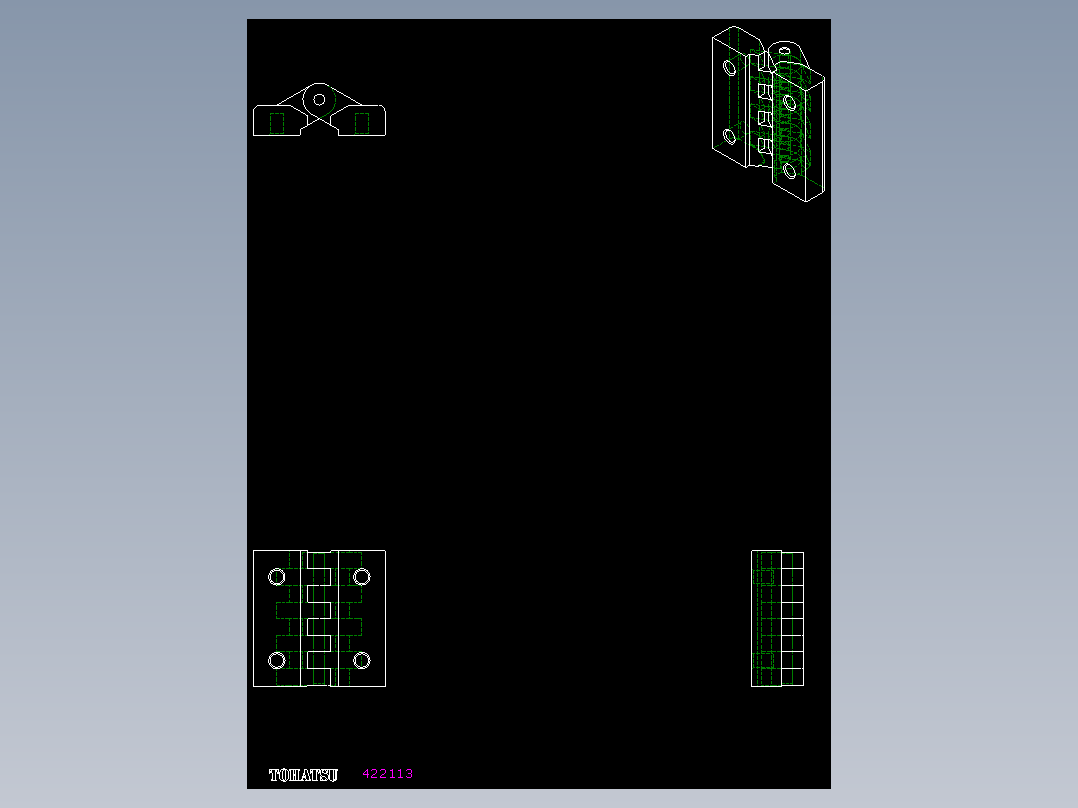 工程塑膠鉸鏈(B)CFA-2D多系列多零件图纸模型
