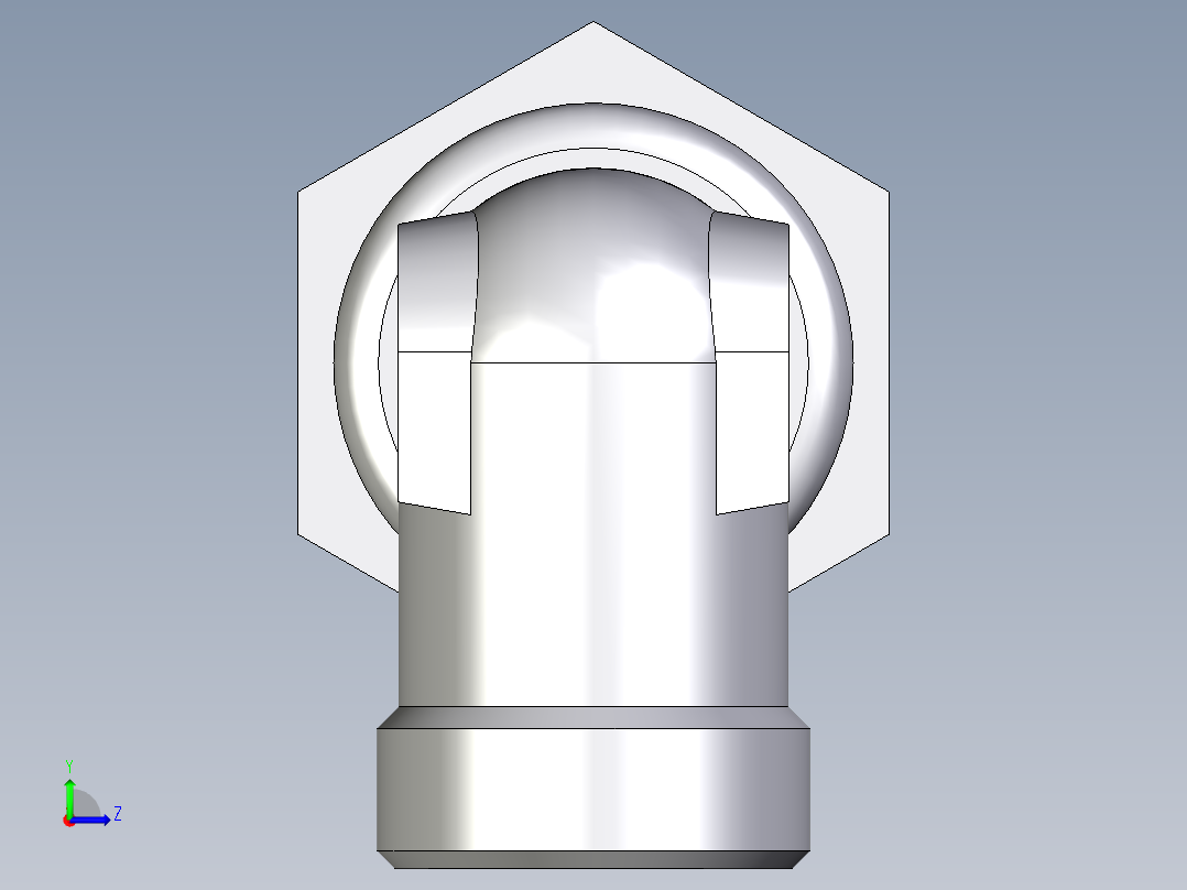 卡套式工业通用硬管接头EO_Bulkhead_elbow_WSV22LOMD71左视图