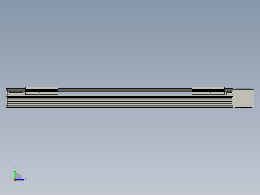 直线模组LHB17-L40-S750-L(B)设计图纸左视图