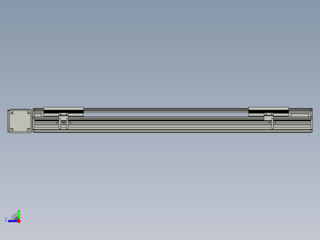 直线模组LHB17-L40-S750-L(B)设计图纸右视图