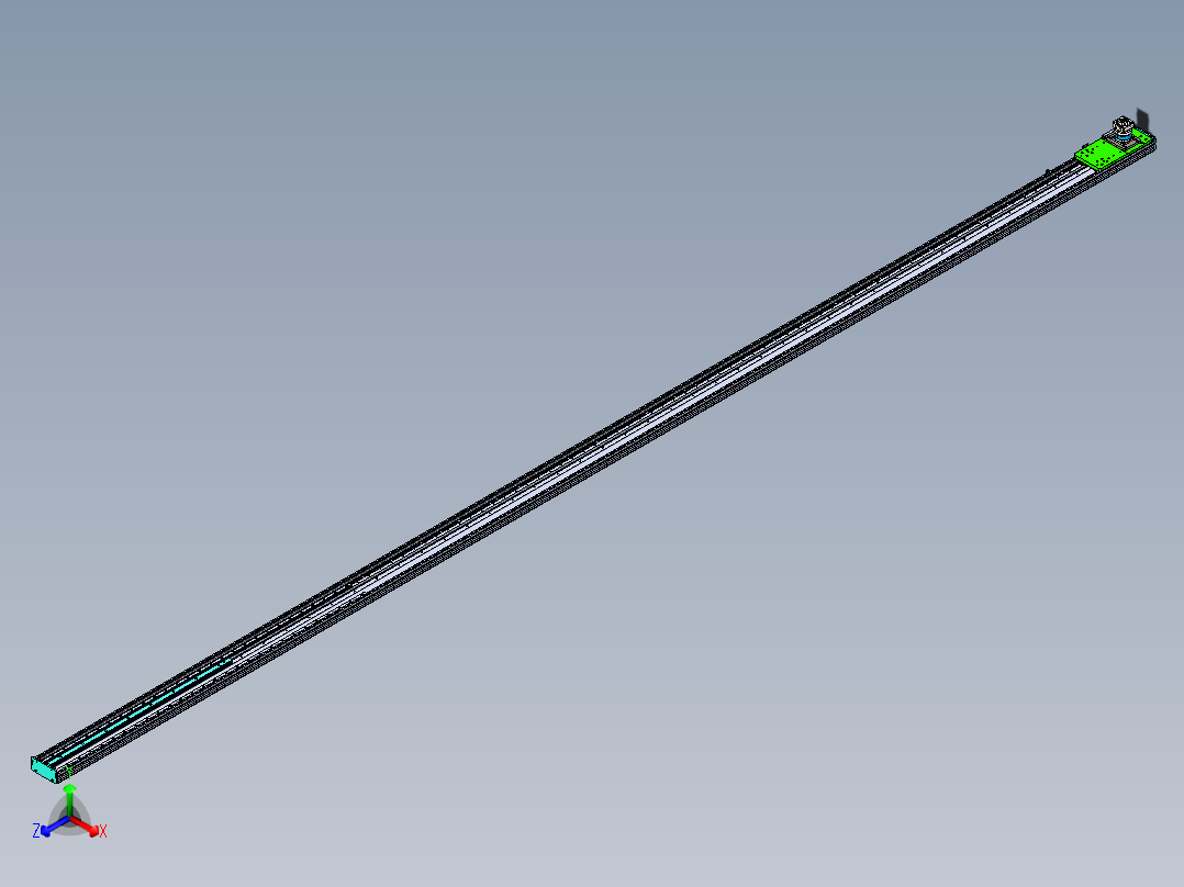 东锦齿条传动DH136G-L157-S5500-BU-T400W-C3正等轴测图