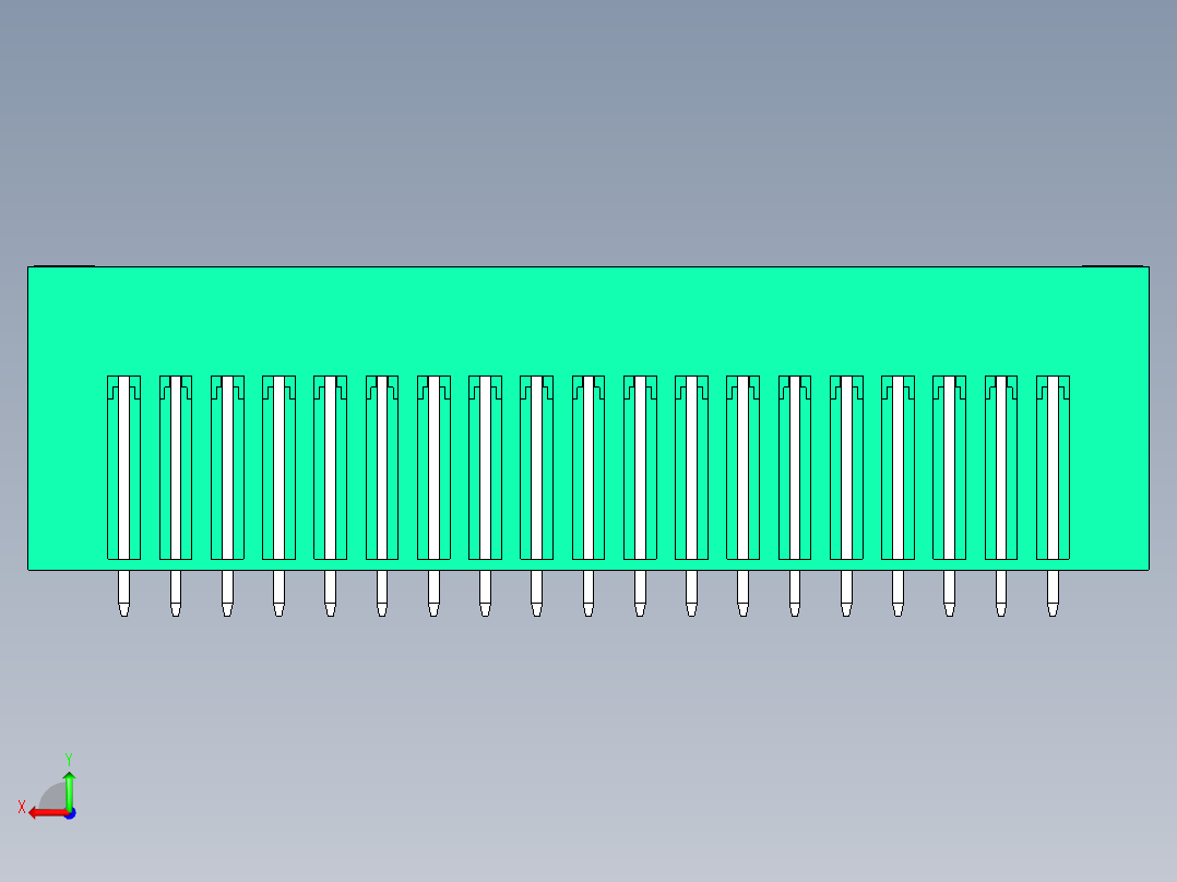 DEGSON 15EDG（公头） 3.81mm 螺钉锁紧，插拔式接线端子 FullPack-15EDGVTM-3.81-38P-14-00AH后视图