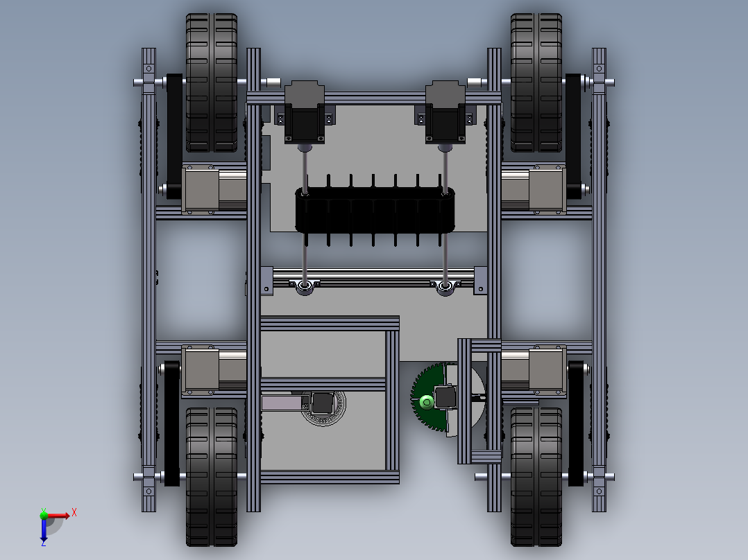 莴笋收割播种一体车俯视图