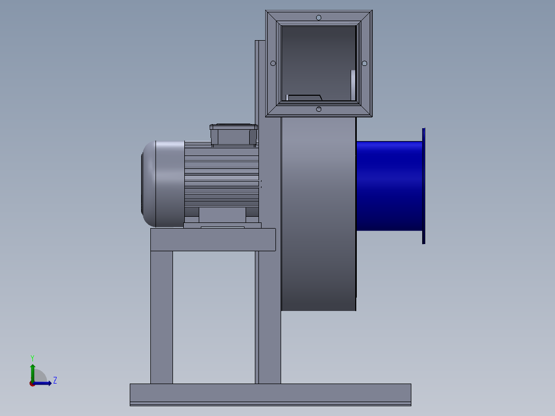 离心风机模型左视图