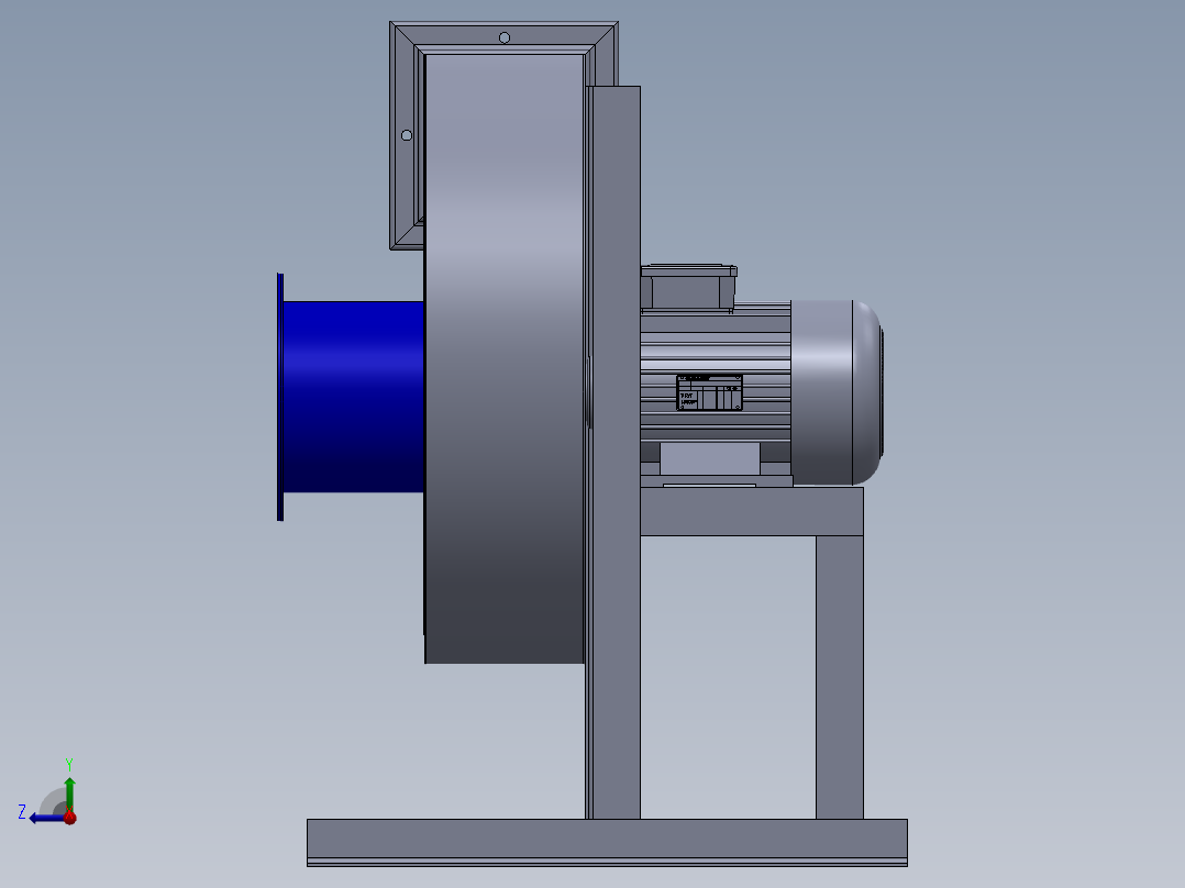 离心风机模型右视图