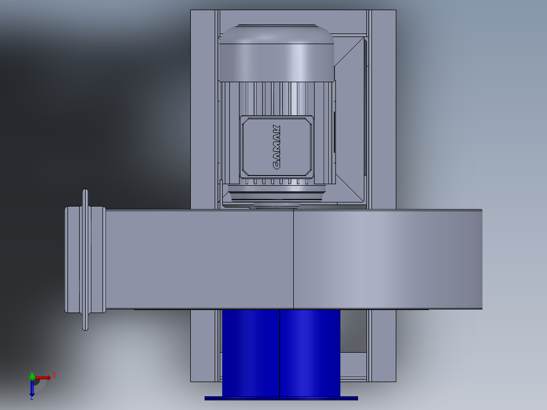 离心风机模型俯视图