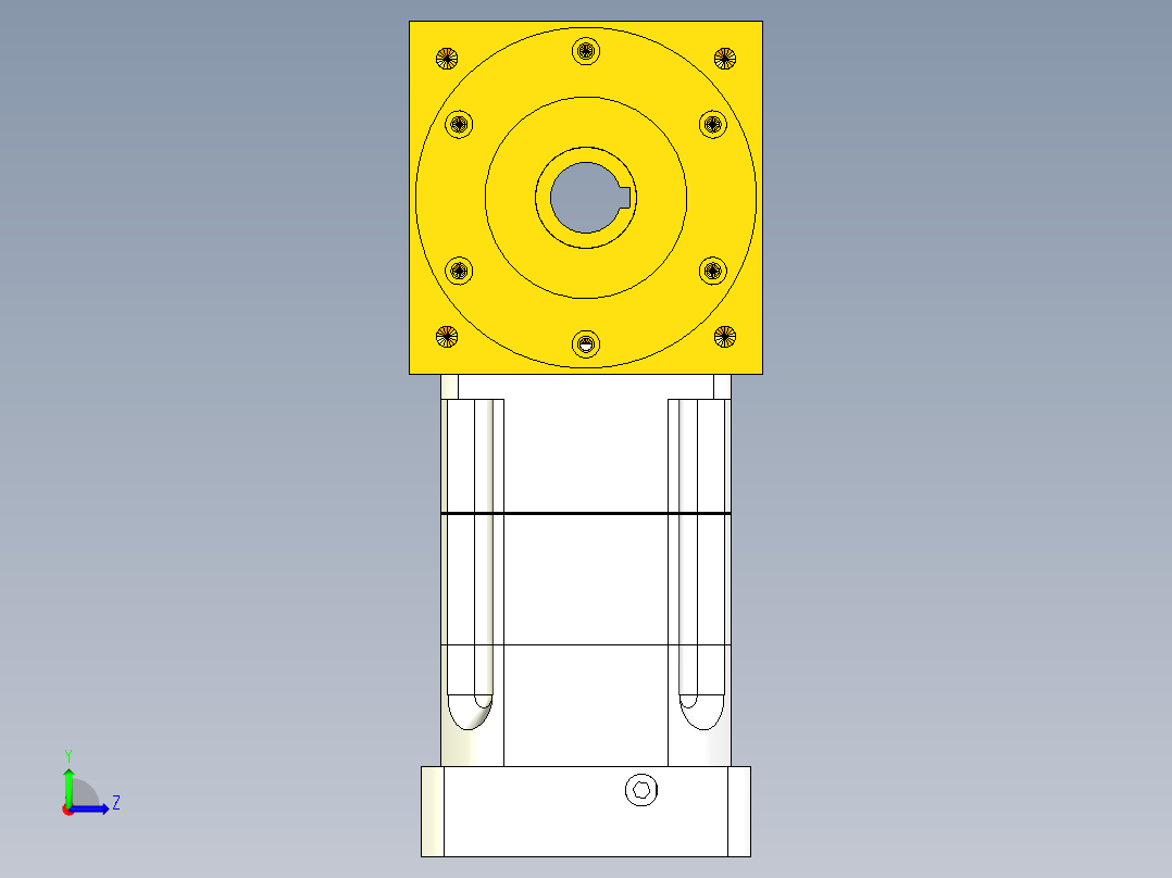 换向器28PW140双孔 PGH115-L2 22-110-145-M8.stp左视图