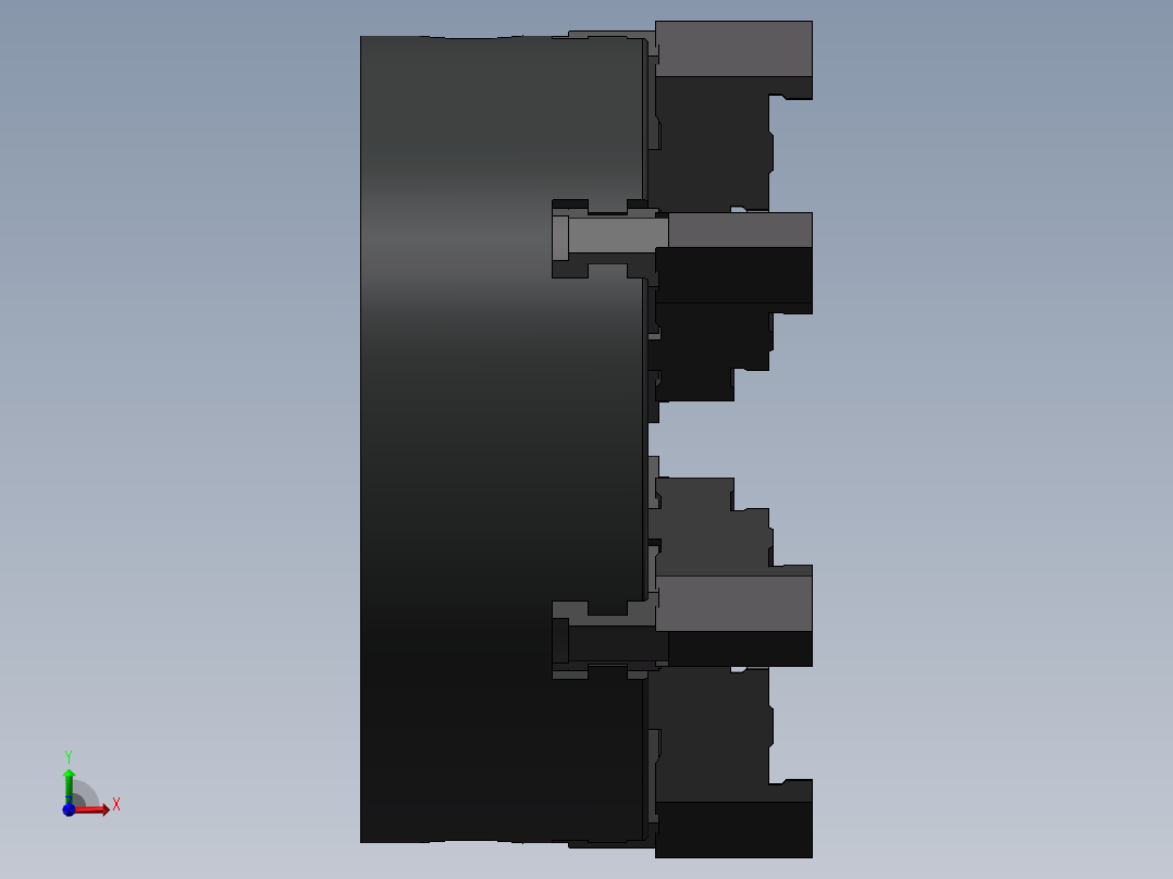 六爪卡盘前视图