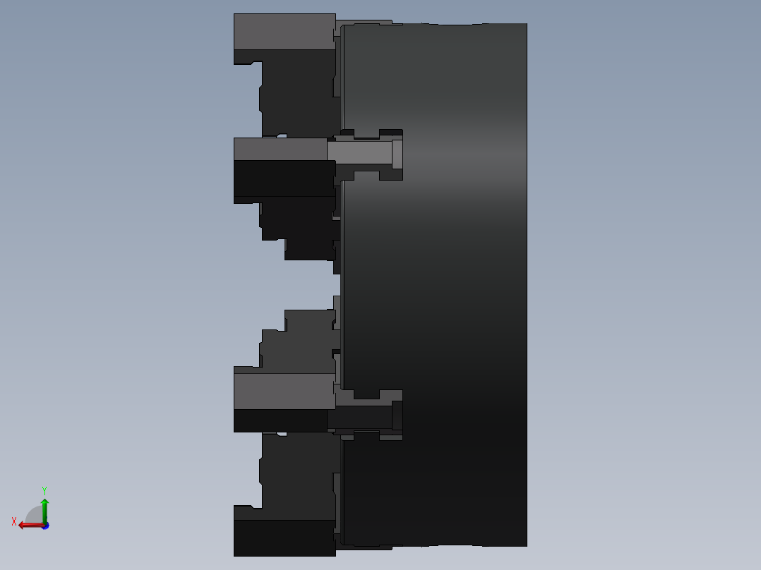 六爪卡盘后视图
