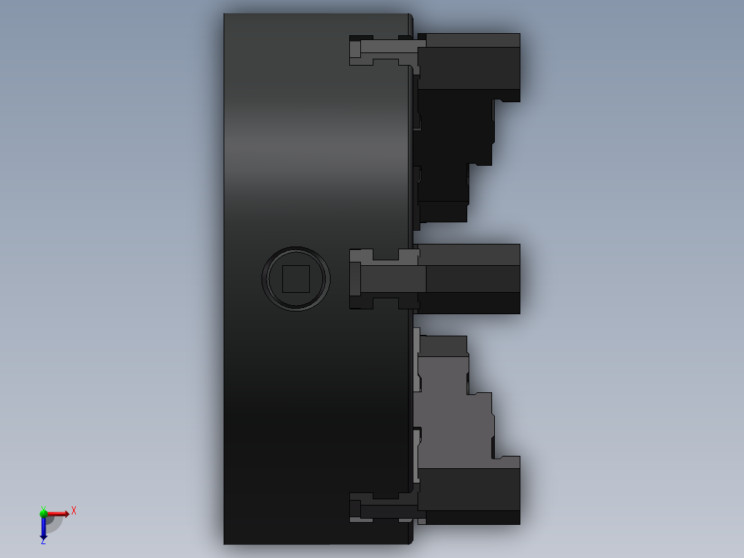 六爪卡盘俯视图
