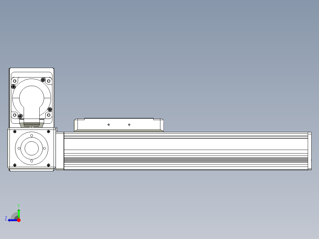同步带全封闭直线模组TPA-HCB-105D-90-L150-LU-Y-P20-N3右视图
