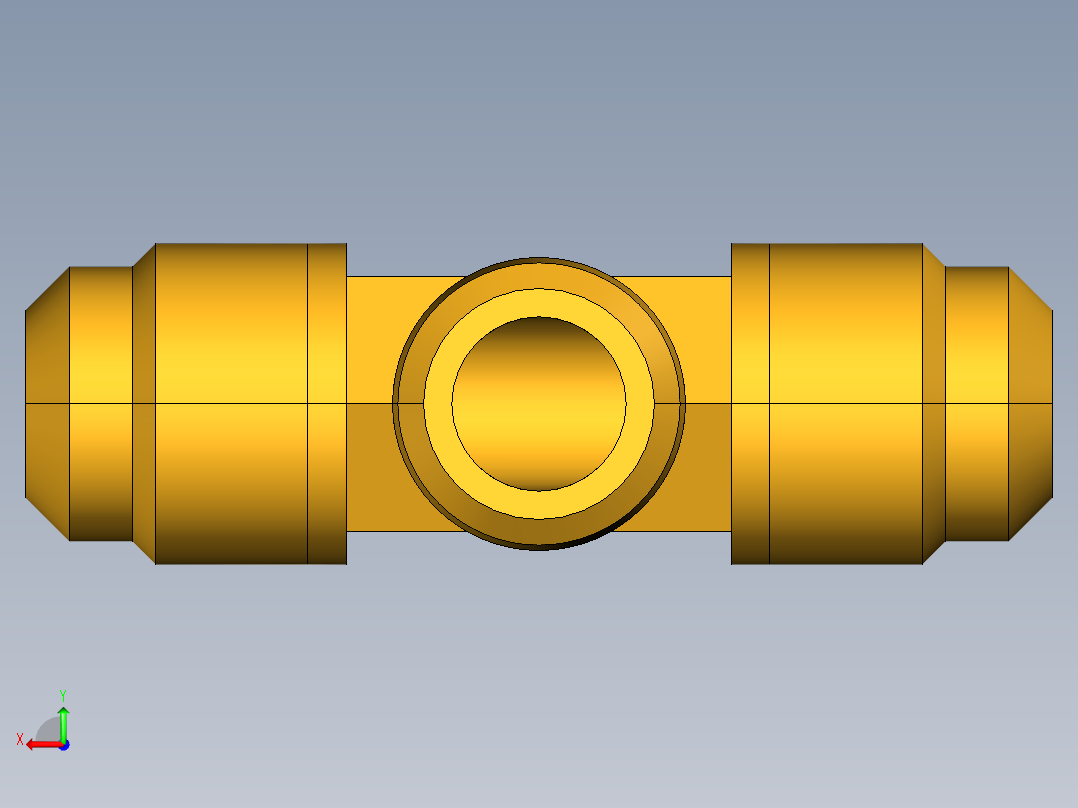 扩口式工业通用硬管接头Male Branch Tee 145F-8-6后视图