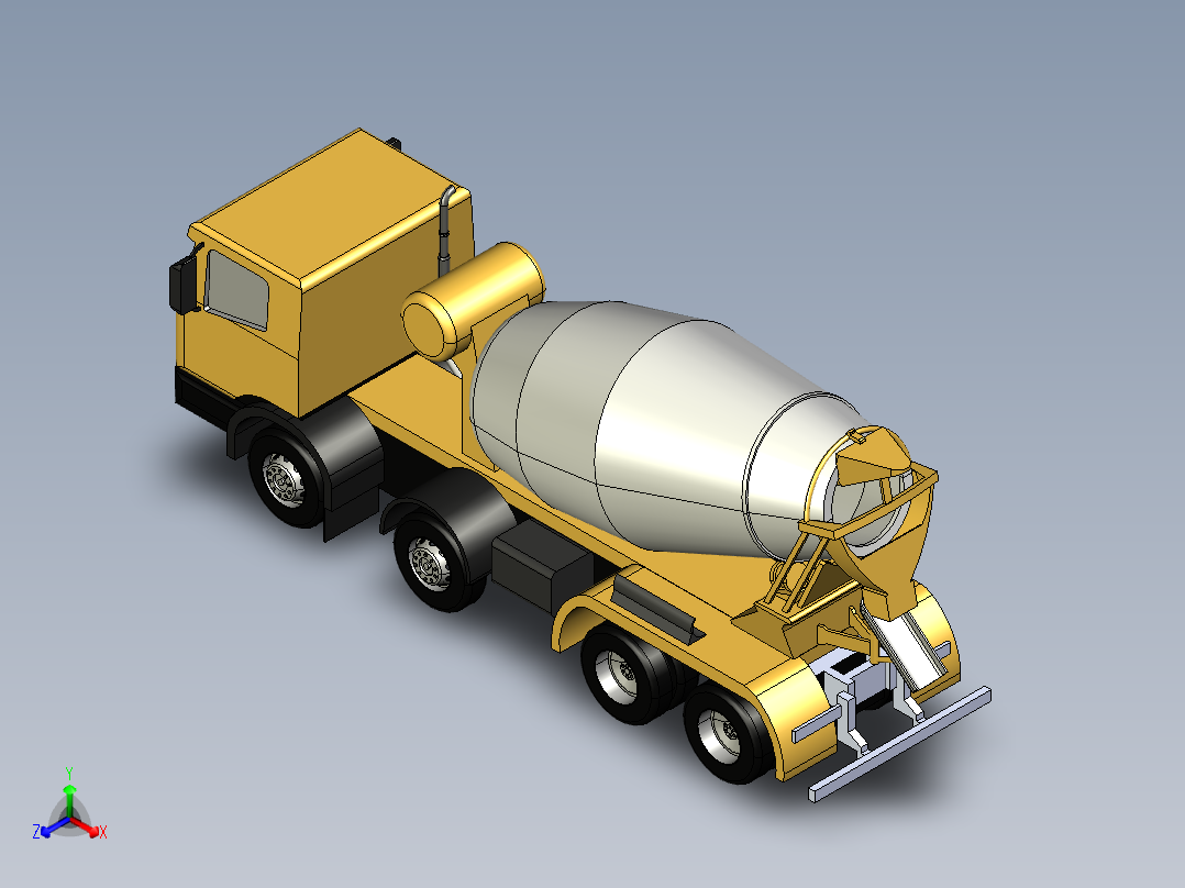 工程车3D模型3D模型正等轴测图