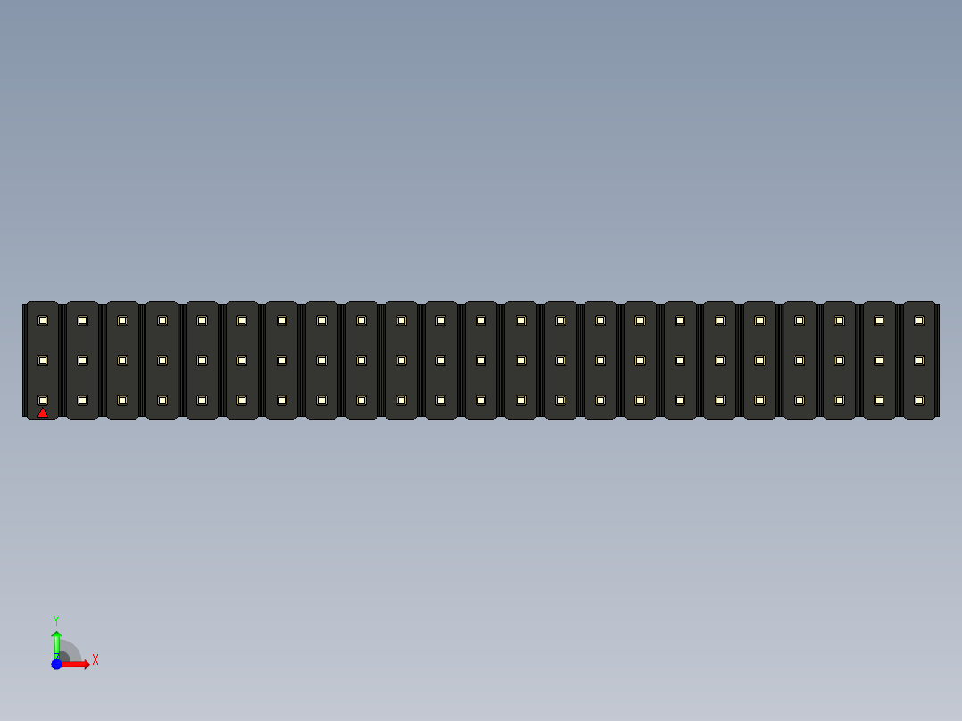 彩色公头100mil（2.54mm）系列-DS1021_black_3x23p_100mil_Type43_rev1.0前视图