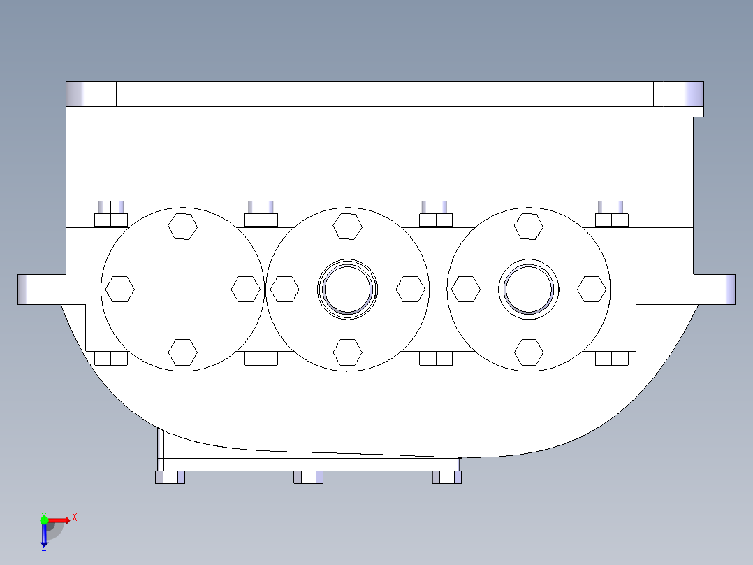 二级圆柱齿轮减速器设计【三维CATIA】俯视图