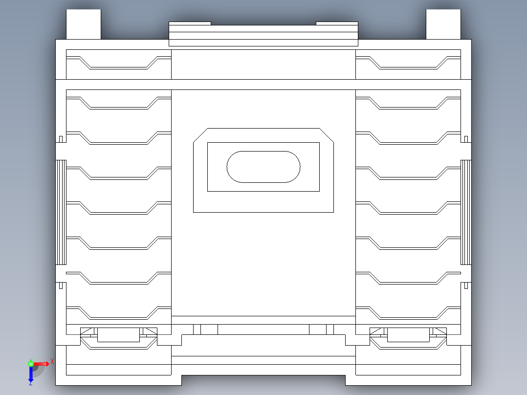 铣削移动数控机床俯视图