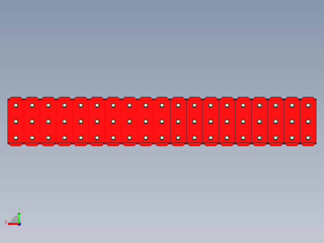 彩色公头100mil（2.54mm）系列-DS1021_red_3x19p_100mil_Type43_rev1.0后视图
