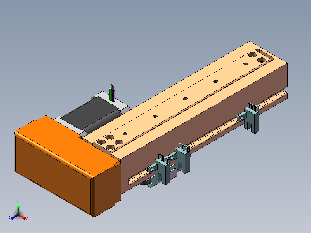 MTH丝杆半封闭模组MTH5M-BL-42正等轴测图