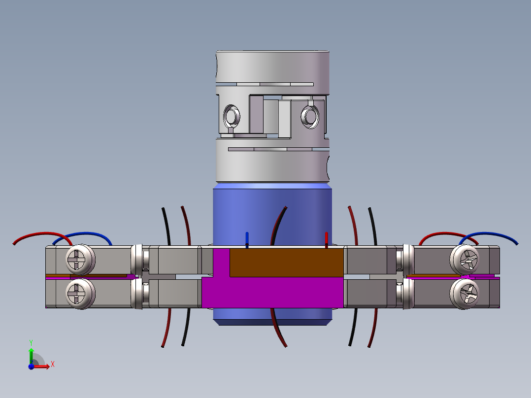 步进式压电驱动前视图
