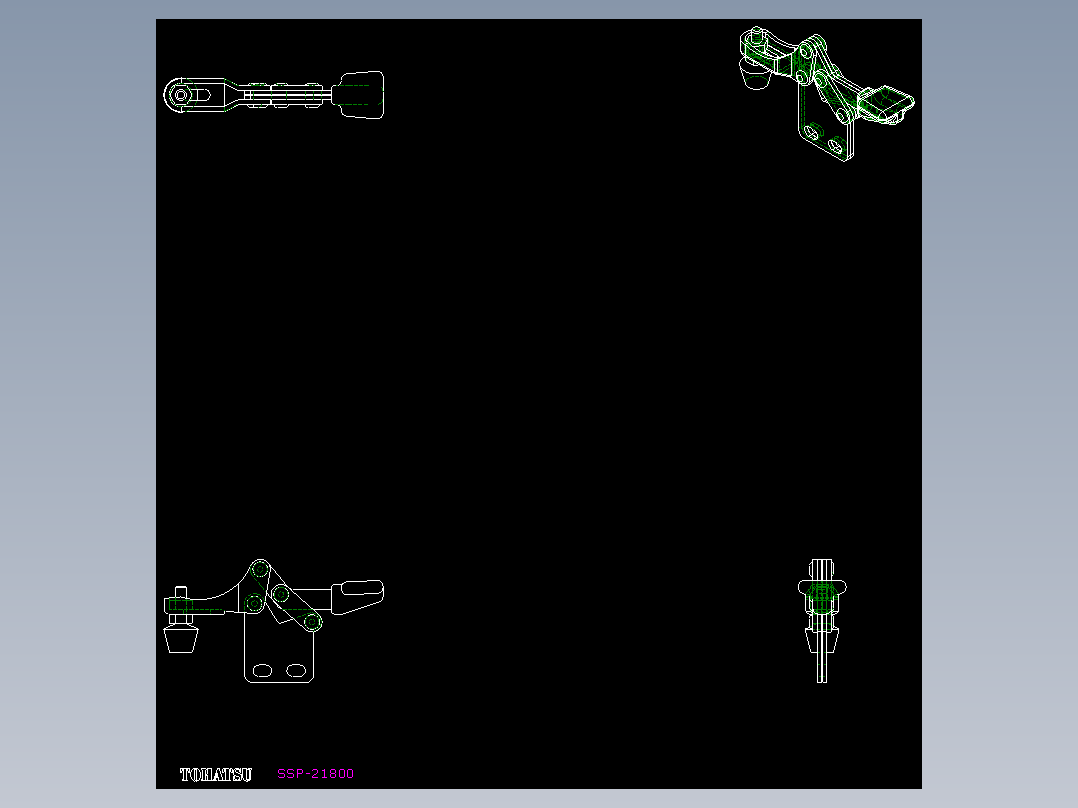 水平式夾鉗SSP(E)-2D多系列多零件图纸模型