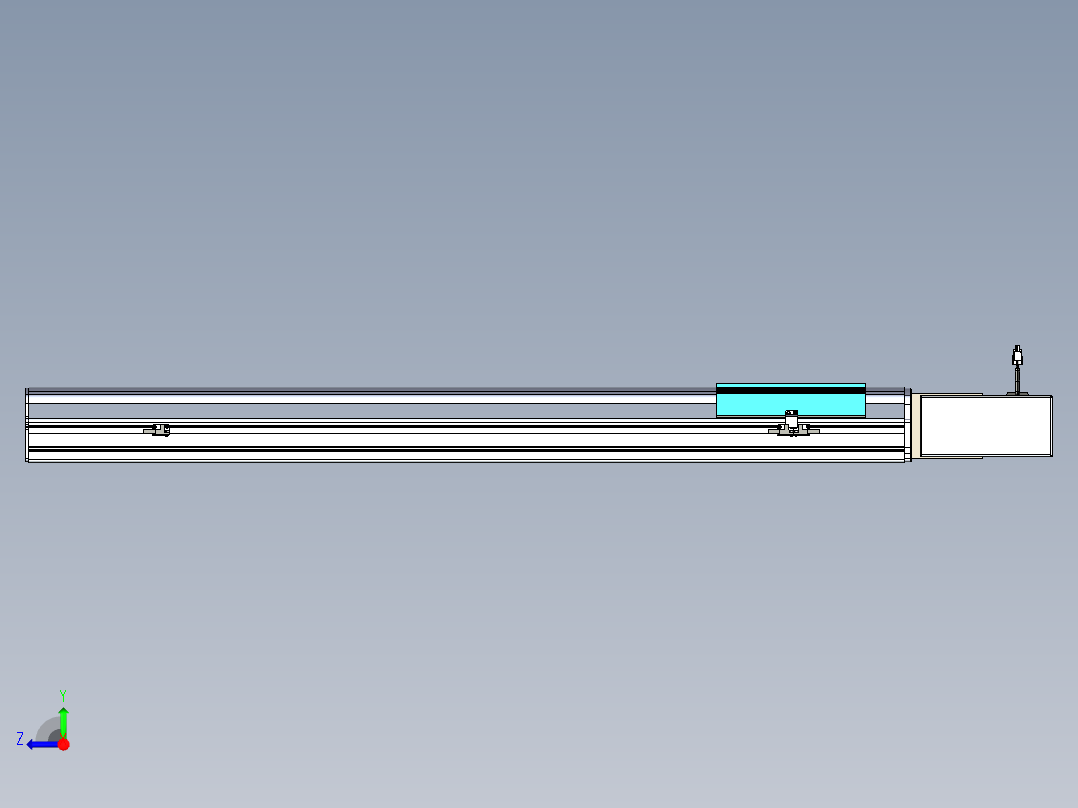 同步带滑台-半封闭B22H-L100-C-S950-R-P75-D3-N5右视图
