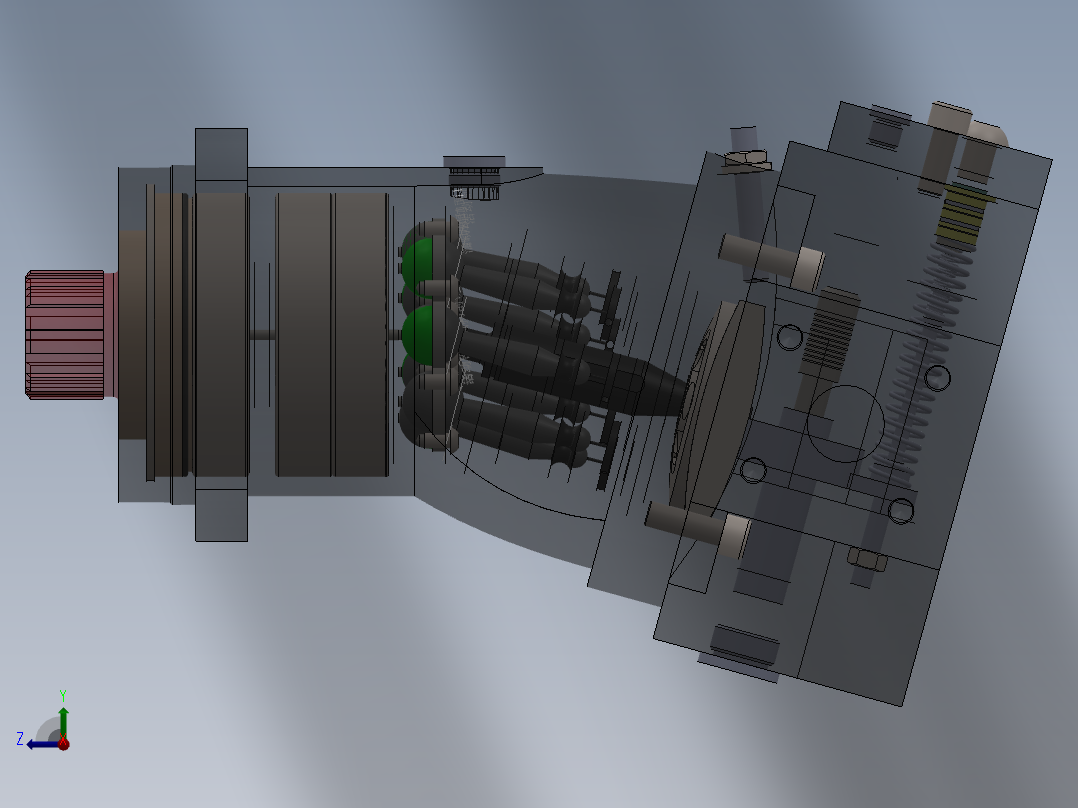 1G010--A2F斜轴式轴向柱塞泵毕业设计右视图