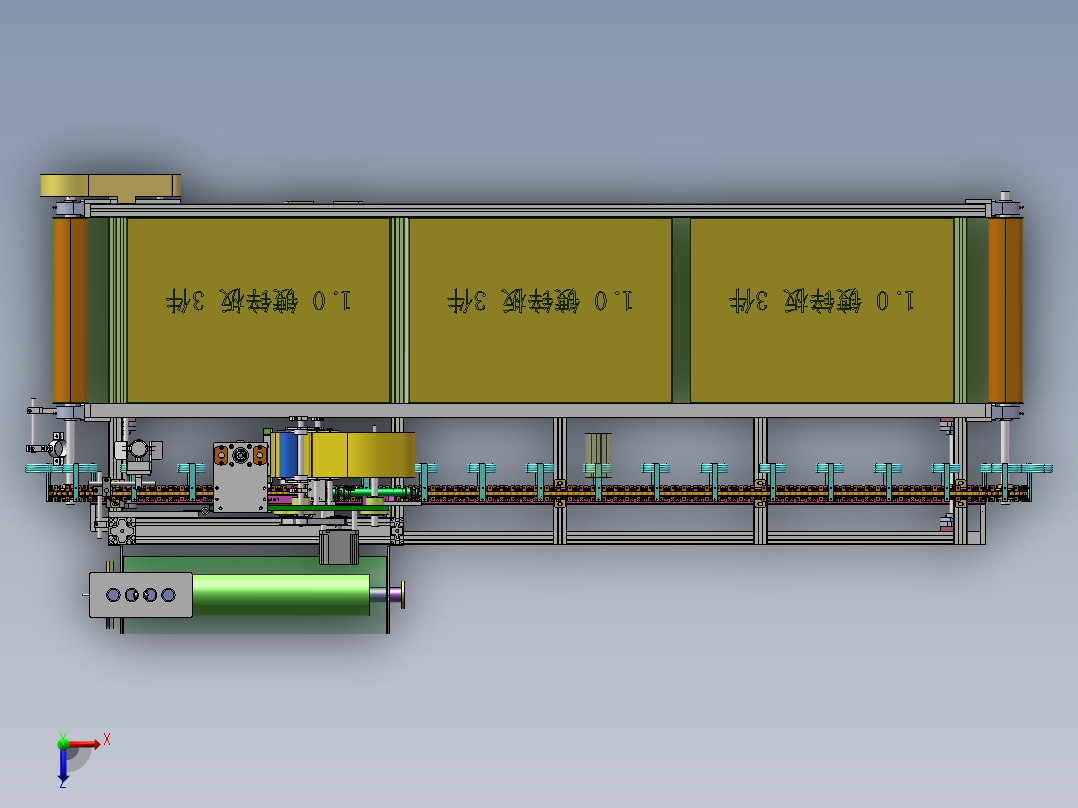 流水线鲜花自动套袋机（sw18可编辑+cad+bom）俯视图