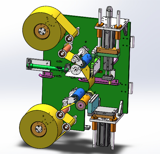 流水线鲜花自动套袋机（sw18可编辑+cad+bom）