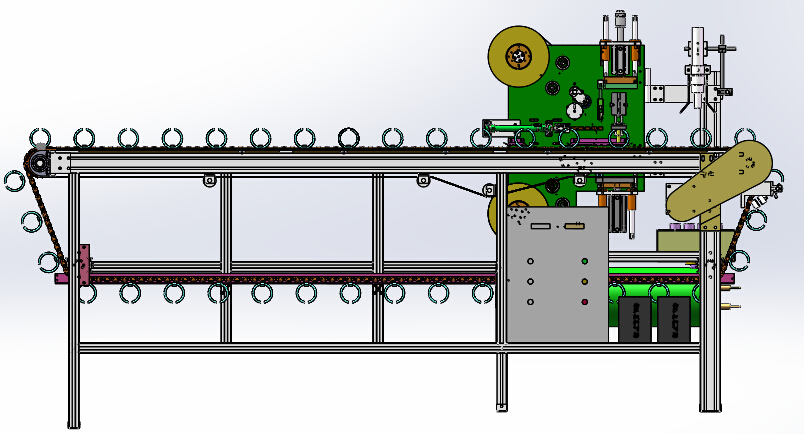流水线鲜花自动套袋机（sw18可编辑+cad+bom）